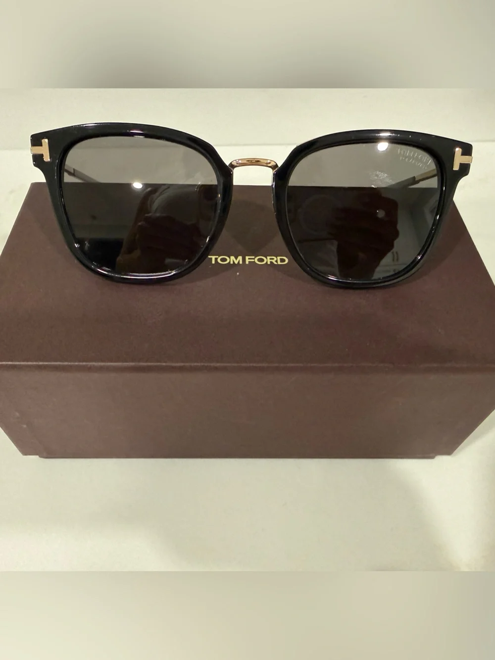Authentic Tom Ford Black Sunglasses with Gold Accents